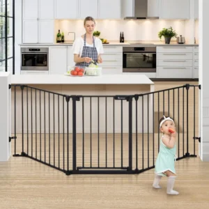 Extra Wide Baby Gate with  Door Walk Through