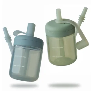 Silicone Toddler Sippy Cup with Straw Lid