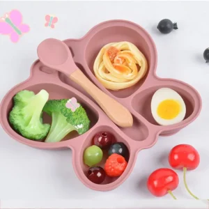 2pcs Baby Butterfly Silicone Dining